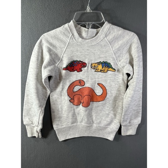 Lee Other - Lee Kids VTG Dinosaur Sweatshirt Gray Youth Small USA Embroidered See All Pics